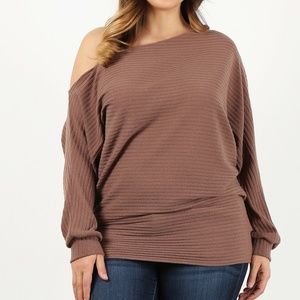 Off The Shoulder Plus Sweater